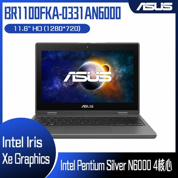 【免費加裝SSD】ASUS 華碩 BR1100FKA-0331AN6000 灰 (N6000/8G/128G eMMC/W10P/HD/11.6) 客製化觸控商務筆電