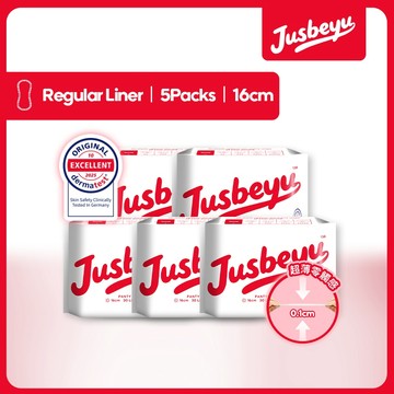 jusbeyu 悅己 超薄瞬吸護墊16cm (五包裝) 棉柔觸感 超薄透氣 敏感肌適用 150片