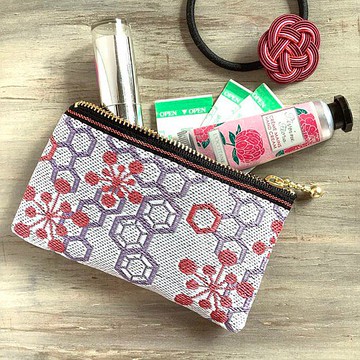 迷你小包【梅龜殼】榻榻米邊零錢包卡片包白色日式蜂窩