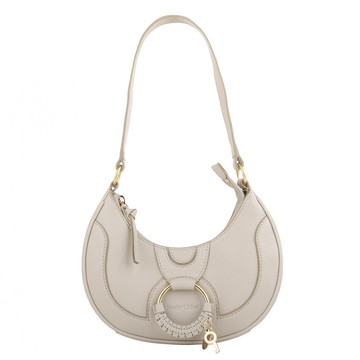 See by Chloe-Hana 環釦山羊皮半月手提/肩背包（象牙米）S款_廠商直送