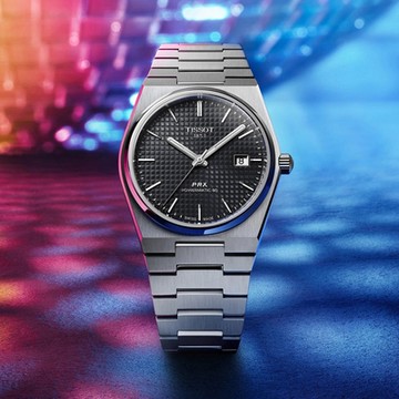 TISSOT 天梭 官方授權 PRX 系列 70年代復刻機械錶 新年開運 送禮推薦-黑/40mm T1374071105100