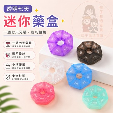 透明七天迷你藥盒 一周便攜藥盒 分裝盒 零件分裝盒 小物分裝盒 防塵收納盒 迷你藥盒