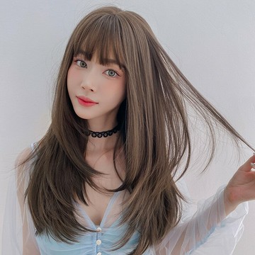 女長髮長直發內扣式空氣劉海整頂發套氣質修臉全頭套