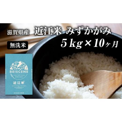 ふるさと納税 滋賀県 豊郷町 令和5年産新米　滋賀県豊郷町産　近江米 みずかがみ　無洗米　5kg×10ヶ月