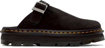 Dr. Martens 黑色 Zebzag Suede Casual Slingback Platform 穆勒鞋