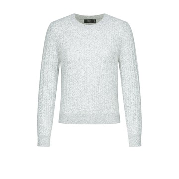 圓領麻花長袖針織上衣/霧灰色 | 5627504191