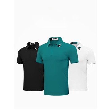 PGM魔眼高爾夫短袖男士運動T恤夏季高彈上衣透氣孔柔軟白色打底衫