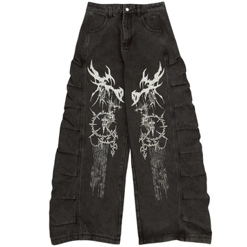 WBI 24SS EPD-01 SCIMITAR SPINAL PANTS 彎刀絲印 丹寧長褲 (黑色)