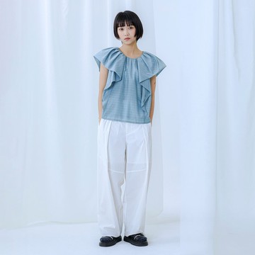 拋拋荷葉小蓋袖上衣