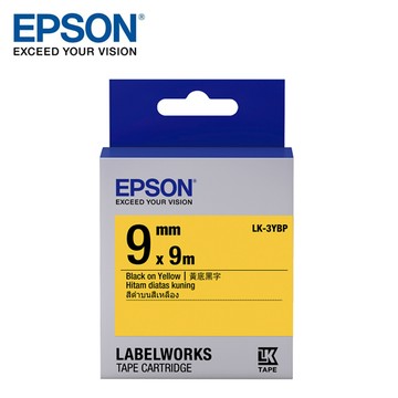 【EPSON】LK-3YBP S653404 標籤帶｜粉彩系列｜黃底黑字9mm
