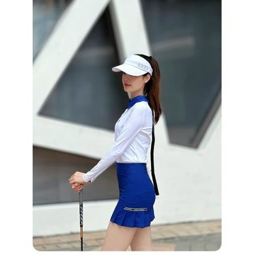 新款高爾夫衣服女速干長袖T恤秋韓版高爾夫套裝女修身顯瘦包臀裙