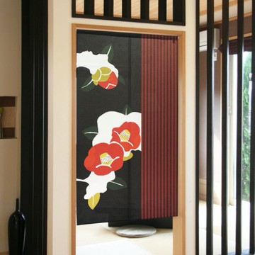 【預訂】日本製 和風雪椿門簾