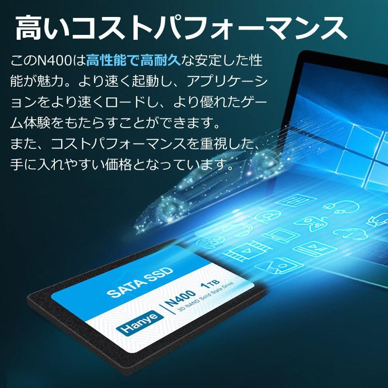 Hanye製 SSD 1TB 3D Nand TLC 内蔵型 2.5インチ SATAIII 6Gb/s R:560MB