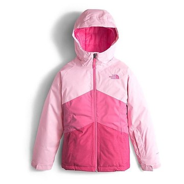 美國百分百【全新真品】The North Face 防風雪衣 連帽外套 TNF 保暖 夾克 北臉 拼色粉紅 女青年版 I802