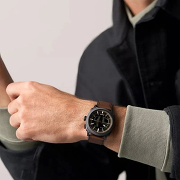 【FOSSIL】Machine Big Tic 限量復刻腕錶 咖啡色真皮錶帶手錶 41MM FS6165｜金明洙配戴款