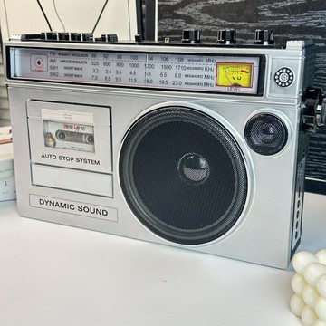 跨境歐美懷舊全波段收音機錄音機磁帶機插卡藍牙音箱大音量戶外【宜家良品百貨】