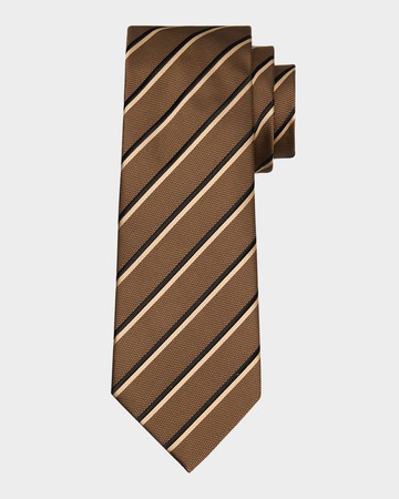Men's Diagonal Stripe Silk Tie