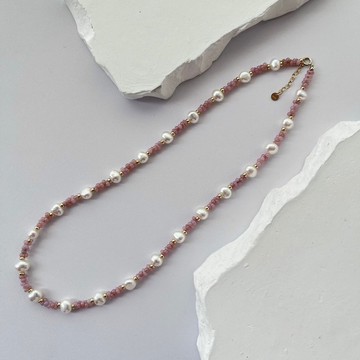 天然巴洛克珍珠項鍊 14KGF