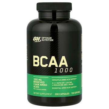 Optimum Nutrition, 支鏈氨基酸 1000，200 粒膠囊（每粒膠囊 500 毫克）