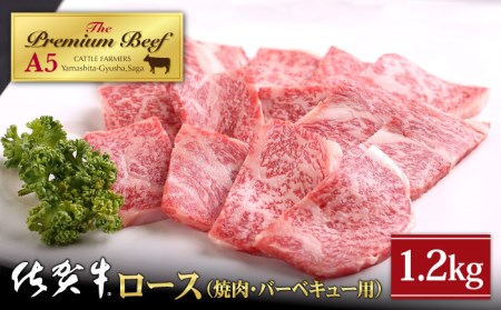 佐賀牛 ロース 焼肉用 1.2kg (400g×3パック)黒毛和牛 牛肉 BBQ バーベキュー 霜降り 小分け [HAD052]