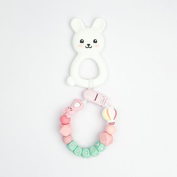 aspen 熱氣球 兔子 小白兔固齒器 / 客製化奶嘴鏈
