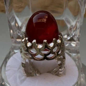 Shefat Al Abad Habshi Kabidi 葉門瑪瑙 (Aqeeq Akik Agate) 血色光暈戒指