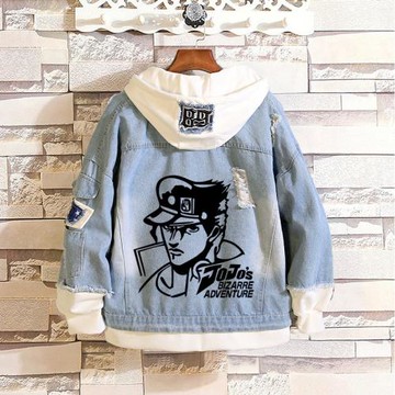 春秋裝男女學生JOJO的奇妙冒險牛仔服吉良吉影殺手皇后假兩件外套