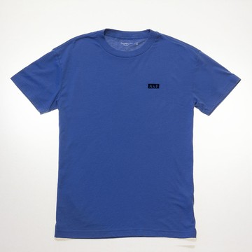 A&F 方格小LOGO文字印刷短T 藍色 AF-123-238-3054-220