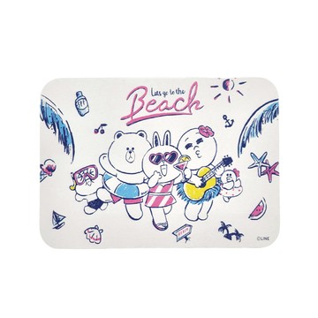 收納王妃 珪藻土地墊 LINE插畫款  60.8 x 40.5 x 3cm  夏季海洋  1個