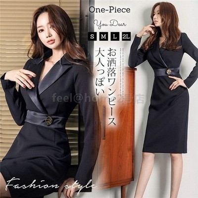 ワンピース レディース ロングワンピース フォーマル スーツワンピース 通勤 Ol ビジネス スーツ ワンピ タイトワンピース 着痩せ 通販 Lineポイント最大get Lineショッピング