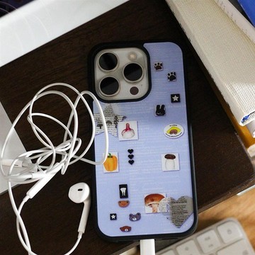 ✨iPhone手機殼✨黑邊復古剪報 pc磨砂手機殼 適用于蘋果iphone