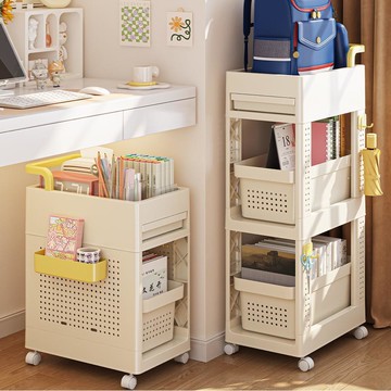 書包置物架落地多層小推車辦公室桌下書本收納架可移動學生書包架