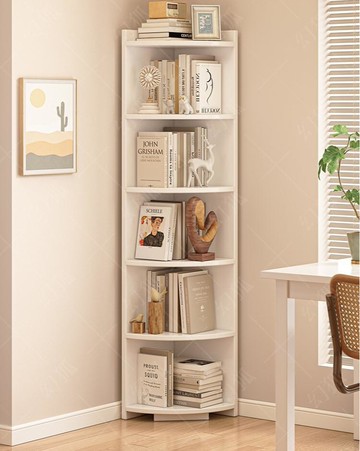 轉角書架角柜落地置物架三角柜客廳書房不占地角落收納柜拐角書柜/櫃子/書櫃/儲物櫃/收納櫃/置物櫃/落地櫃/轉角櫃/三角櫃/墻角櫃/靠墻櫃