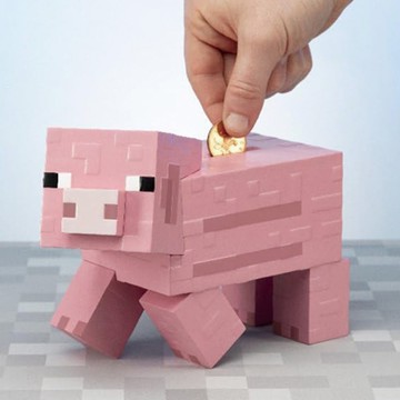 Minecraft麥塊 3D粉紅像素化 小豬存錢筒