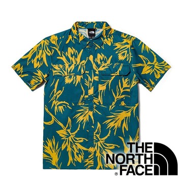 【THE NORTH FACE 美國】男吸濕排汗快乾襯衫『黃綠印花』NF0A81PR 戶外 露營 登山 休閒 時尚 上衣 襯衫 排汗吸濕