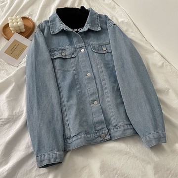 藍色牛仔襯衫外套女新款秋冬內搭外穿襯衣設計感小眾上衣服