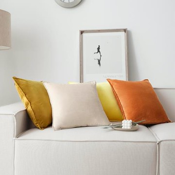 天鵝絨抱枕輕奢超柔簡約靠背墊簡美式絲絨抱枕套純色北歐沙發靠墊