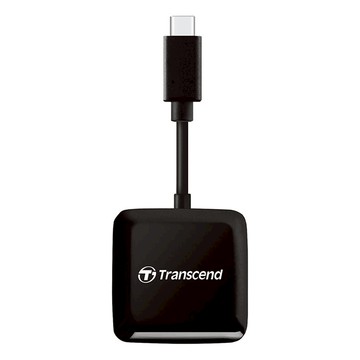 Transcend 創見 C3 高速Type C 雙槽讀卡機  Type-C/USB3.2適用  黑色  1個