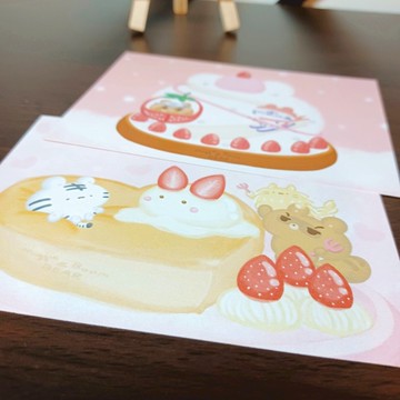 草莓雪泡冰/草莓舒芙蕾 - 美食明信片 - 系列6