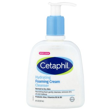 Cetaphil, 補水泡沫洗面奶，中性和乾燥皮膚適用，8 液量盎司（237 毫升）