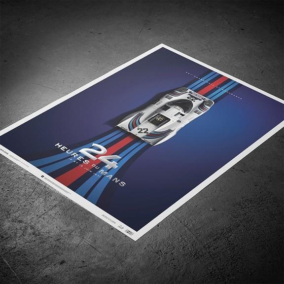 [50 x 70 cm] Porsche 917 Martini 24h Le Mans 1971 Unique  Limited Edition