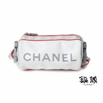 シャネル CHANEL スポーツライン 筒型ポーチ 白 中古 通販 LINE 