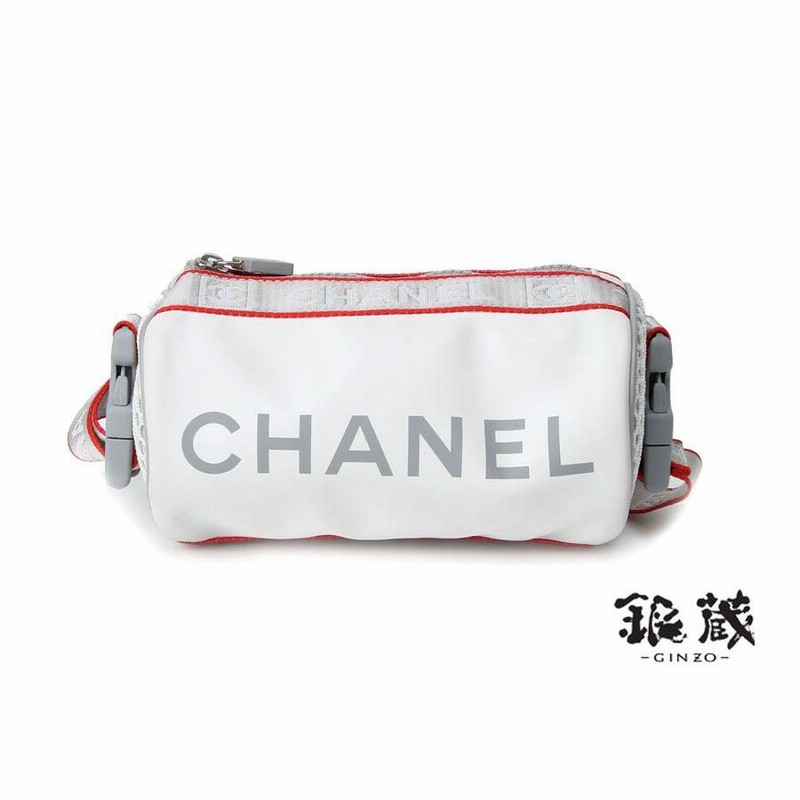 シャネル CHANEL スポーツライン 筒型ポーチ 白 中古 通販 LINE