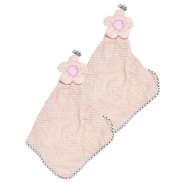 ROYALLIN 蘿林嚴選 超細纖維可掛式擦手巾 18 x 15 x 5cm 藕粉色 500g  1個  2個