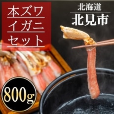 北見市加工　生冷本ズワイガニセット(800g・昆布同梱)