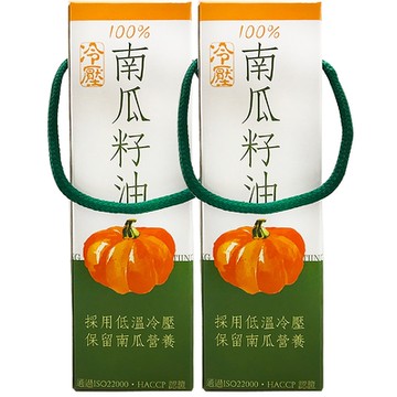松鼎 冷壓南瓜籽油2瓶組(250ml/瓶)禮盒式包裝;送禮自用皆宜