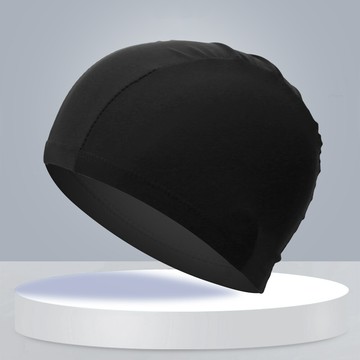 布材質素色泳帽 高彈柔軟 男女通用 貼合頭型不勒耳居家盒子游泳 泳帽 成人泳帽