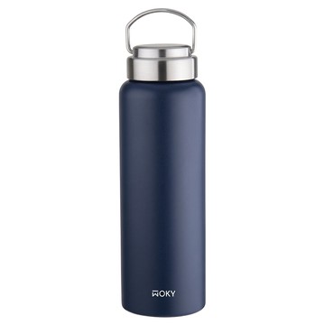 WOKY 沃廚 台灣公司貨 提手輕芯鈦瓷易潔層保溫瓶  夜幕藍  800ml  1個