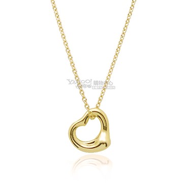 Tiffany&Co. 蒂芙尼 Open Heart 愛心18K黃金項鍊(小)