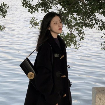 毛呢外套中長版大衣-高級感牛角扣女外套74hq10【獨家進口】【米蘭精品】